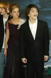 Daniel Radcliffe and Emma Watson attend the UK Premiere of Harry - 2004 Photo 2