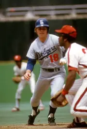 Bill Russell Los Angeles Dodgers gets back to first base on the th- Old Photo