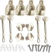 New Bungee kit + end caps Universal Replacement Mounting Brackets of Exterior Sun Shades Outdoor/Indoor Roller up Blinds (Beige, 2pack)
