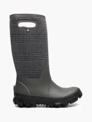 BOGS Women's Whiteout Plaid Pull-On Insulated Waterproof Winter Boot Cement Mult