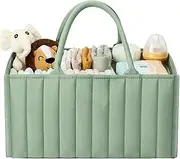 Diaper Organizer, Carrying Caddy Organizer, Lightweight Handle Design Waterproof Storage for Shower Nursery Bedside Bathroom Desk