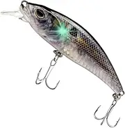 Electronic Fishing Lure,USB Rechargeable Robot Fishing Lure | Electric Bait Vibration with LED Light Outdoor Sports Accessory for River Streams Coastal Waters