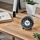 Elegant Metal Case Plastic Dial Bedside Clock Luminous Dial Silent Operation