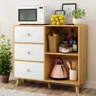 Large Storage Shelf Cabinet Cupboard with Drawers Kitchen Bedroom Lounge Natural