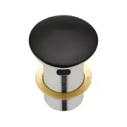Fienza Cast Stone Cap Pop-Up Waste 32mm with Overflow Matte Black WAS58B