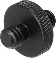 uxcell Mic Stand Adapter 1/4 Male to M6 Male Double Sides Camera Screw Aluminum Alloy for Microphone Tripod Stand Mount, Black