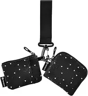 [Amooorous] Black and White Abstract Pattern Dual Wristlet Wallets for Women Mini Fashion ID Card Holders Protector with Wristlet Strap for Work Travel 2 Pcs, Black and White Abstract Pattern, 1 size, Casual