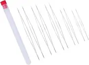 KONTONTY 10pcs Beading Needles Kit Threaders Set Jewelry Making Tools Metal Sewing Needles for Crafts Storage Bottle 5 Sizes