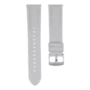 Leather Watch Band 22mm with Spring Bar for Most Smartwatches, Cloudy Gray