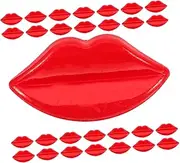 Generic 50pcs Doll's Facial Features Accessories DIY Craft Buttons Button for Craft Holes Button Mouth Decoration Sewing Accessories DIY Clothes Buttons Lip Accessories Plastic Red