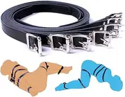 Body Combination Restraint Leather Belt - 7 Pieces/Set Faux Leather Black Belt Body Combination Bondage Restraint Straps SM Binding Kit