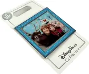Disney Parks Silver Blue Frozen Anna Elsa Olaf Sven Kristoff Family Portrait Pin