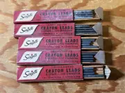 Vintage Scripto Mechanical Pencil Crayon Leads 4B & B, 5 Boxes Black