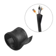 Brateck Flexible Cable Wrap Sleeve with Hook and Loop Fastener (135mm/5.3' Width) Dimensions 1000x135mm - Black