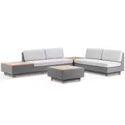 Acapulco Package A - Outdoor Wicker and Teak Lounge with Sunbrella Cushions - Outdoor Wicker Lounges