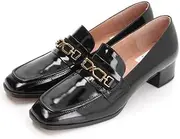 LANVIN en Bleu(ランバン オン ブルー) Lanvin on Blue Square Toe Bit Loafer Pump, Dark Brown Enamel