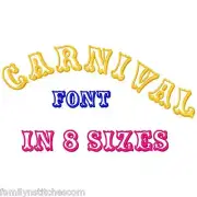 Carnival Font Machine Embroidery Designs CD 82 ABC123 in 6 sizes plus Appliques