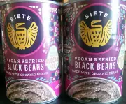 LOT of 2 Siete Vegan Refried Organic Black Beans, 16oz per can (BEST BY 4/2027)