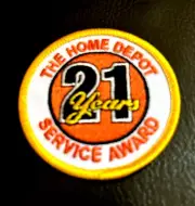 Home Depot Service Patch 21 Year Service Award Employee Incentive Collectible