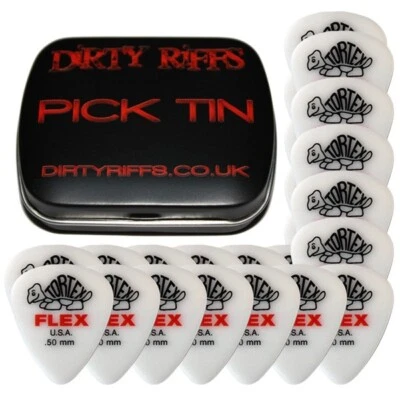 24 x Dunlop Tortex Flex Standard 0.50mm Guitar Picks Plectrums In a Pick Tin