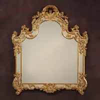 在飛比找ETMall東森購物網優惠-法式化妝鏡墻面雕花臺式歐式梳妝鏡復古浴室鏡子壁爐美式裝飾鏡