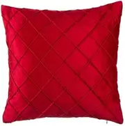 [AIMALL] Velvet Cushion Cover, Pleated Checked Plaid Plush Decorative Pillow Cover, 18x18 Inches, Soft Velvet Pillowcase for Sofa, Bedroom, Lounge