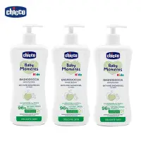 在飛比找Yahoo奇摩購物中心優惠-chicco-Kids寶貝桃果萃取沐浴露500ml*3組(量