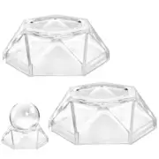 2 Pcs Crystal Ball Base Sphere Display Holders Clear Globe Stand