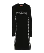 intarsia-knit logo ribbed-knit dress 8Y,14Y,13Y black