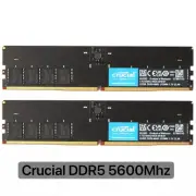 Crucial 64GB 2X32GB DDR5 5600MHz PC5-44800 UDIMM Desktop Memory Ram CT32G56C46U5