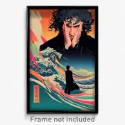 Greek Movie Poster - Man Feeling Stuck, Silver Pink Choker (Greece Art Print)