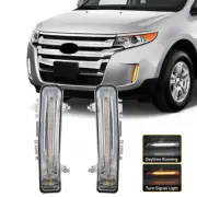 For 2009-2014 Ford Edge LED Lamp Day Running Light DRL White w/ Turn Fog Light