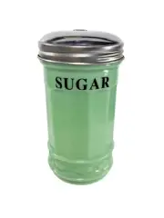 Jadeite Glass, Restaurant Style Sugar Dispenser, Large 5.5" Tall