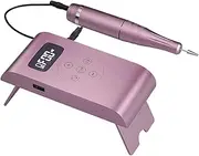 Electric Nail Grinder Nail Drill Polish Kit 35000 RPM with 6 Drill Bits and Sanding Bands for Home Salon Use Pink