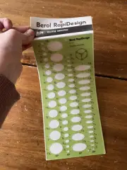 Berol RapiDesign R-78 Ellipse Master Template 20, 30, 40, 50 Degrees