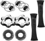 Sarini 8-Piece Bicycle Chain Fidget Game, Bicycle Chain Fidget Game, Fidget Game for Teenagers, Boys Game, Hand Fidget Game for Stress Relief, Bicycle Chain Fidget Game, Roller Chain Fidget Set