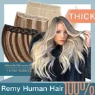 Thick Clip In Human Hair Extensions Real Remy One Piece Weft 3/4 Full Head 22"24