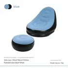 Blue And Black Patchwork Portable Inflatable Sofa Chair with Ottoman - Waterproo