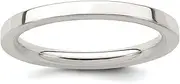 [JewelryWeb] 925 Sterling Silver Polished Flat Band 2mm Comfort-Fit-Flat Size 8-Band Ring-Band Style-Ring for Women and Men