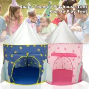 Rocket Ship Pop Up Kids Tent Foldable Space Themed Playhouse Tent Portable qrlmr