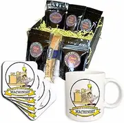 3dRose cgb_103324_1 Funny Worlds Greatest Machinist Occupation Job Cartoon-Coffee Gift Basket, Multicolor