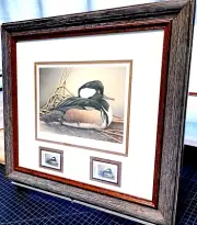 Sherrie Russell Meline 2000 Texas Waterfowl Duck Stamp Print W Stamp - New Frame