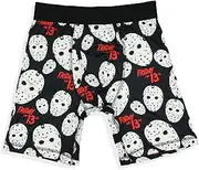 [INTIMO] Friday The 13th Men's Jason's Mask Allover Design Adult Boxer Briefs Tight Fit Underwear