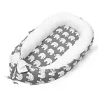 Baby Lounger, Ultra Soft 100% Cotton & Breathable Fiberfill Newborn Lounger, Por