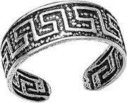 [AeraVida] Link Greek Key Maze Pattern .925 Sterling Silver Toe Ring or Pinky Ring Jewellery