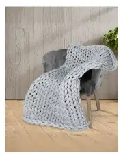 [DreamZ] Chunky Bulky Knit Weighted Throw Blanket 3kg in Grey