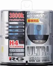 Racing Gear G30U Halogen Bulb, Ultra 3800K, H3, Pack of 2
