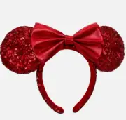 Red Sequin Bow Redd Pirate Disney Parks Ears Mickey Mouse Minnie Ears Headband