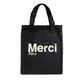 MERCI Merci Paris Tote Bag 棉質迷你托特包 黑色/ 平行輸入