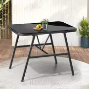Livsip Outdoor Table with Glass Top Outdoor Furniture Garden Patio Table